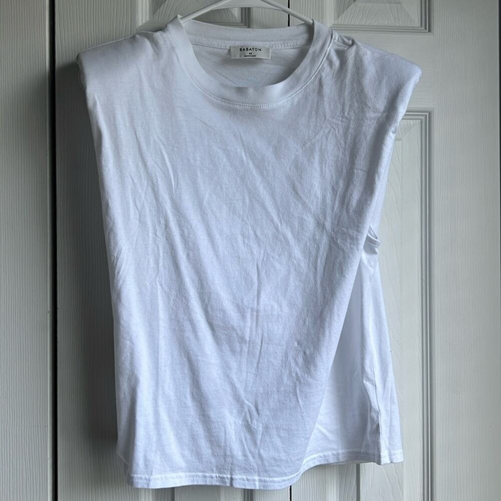 Babaton White Sleeveless Muscle Tee